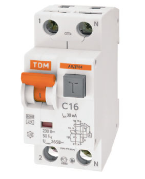 Дифференциальный автомат  АВДТ-64 С10 30mA ТДМ с защ.от перен