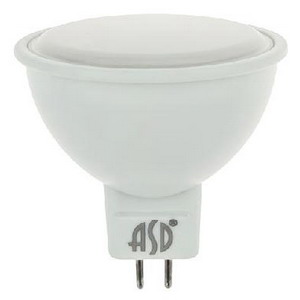 Лампа светодиодная GU 5.3 MR16 7.5W 3000K пластик/алюм. ASD