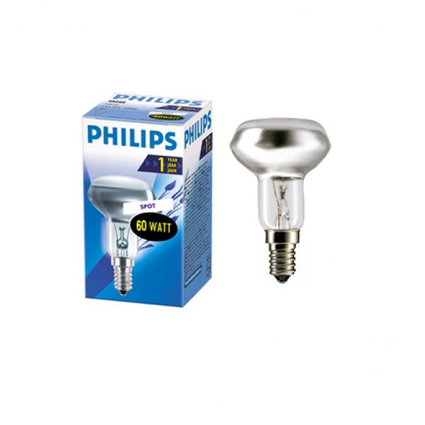 Лампа ЛОН Е14 R50 60W  зеркальная Philips